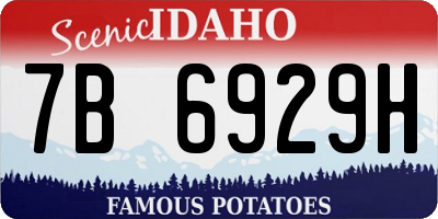 ID license plate 7B6929H