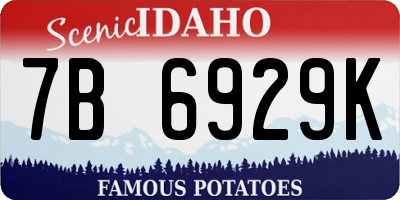ID license plate 7B6929K