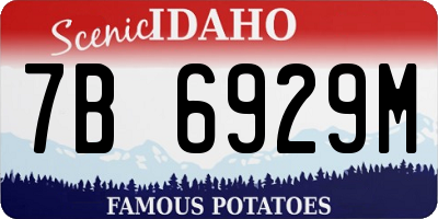 ID license plate 7B6929M