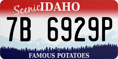 ID license plate 7B6929P