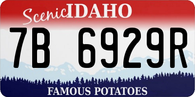 ID license plate 7B6929R