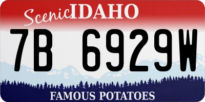 ID license plate 7B6929W