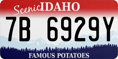 ID license plate 7B6929Y