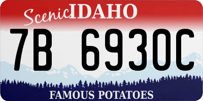ID license plate 7B6930C