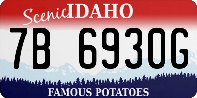 ID license plate 7B6930G