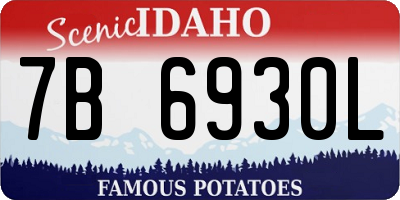 ID license plate 7B6930L