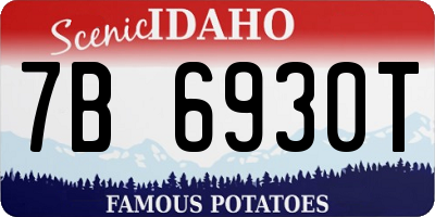 ID license plate 7B6930T