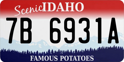 ID license plate 7B6931A
