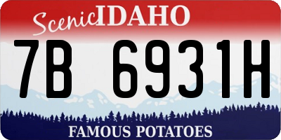 ID license plate 7B6931H
