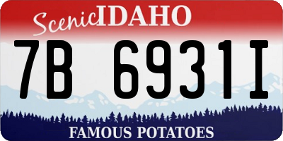 ID license plate 7B6931I