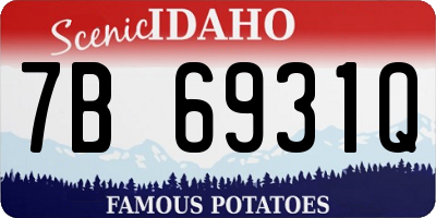 ID license plate 7B6931Q