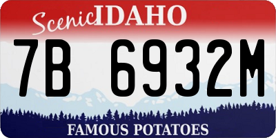 ID license plate 7B6932M