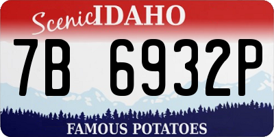 ID license plate 7B6932P