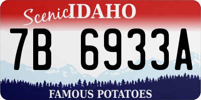 ID license plate 7B6933A