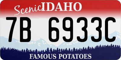ID license plate 7B6933C