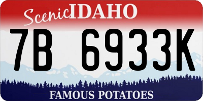 ID license plate 7B6933K