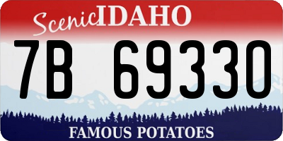 ID license plate 7B6933O