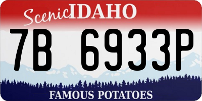 ID license plate 7B6933P