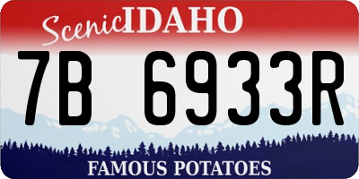 ID license plate 7B6933R