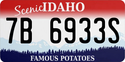 ID license plate 7B6933S