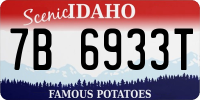 ID license plate 7B6933T
