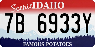 ID license plate 7B6933Y
