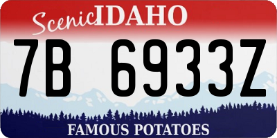 ID license plate 7B6933Z