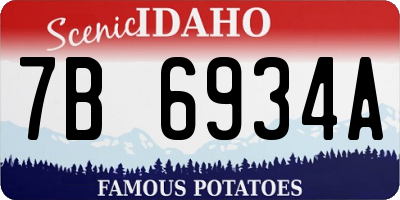 ID license plate 7B6934A