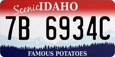 ID license plate 7B6934C