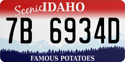 ID license plate 7B6934D