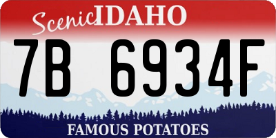 ID license plate 7B6934F