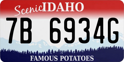 ID license plate 7B6934G