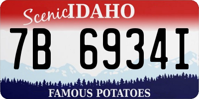 ID license plate 7B6934I