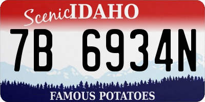 ID license plate 7B6934N