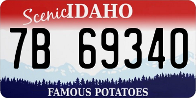 ID license plate 7B6934O