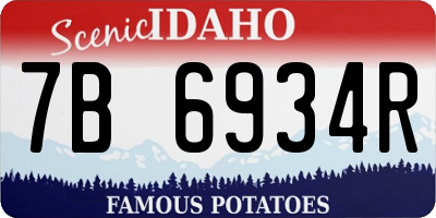 ID license plate 7B6934R