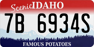 ID license plate 7B6934S