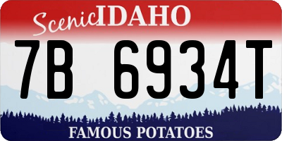 ID license plate 7B6934T