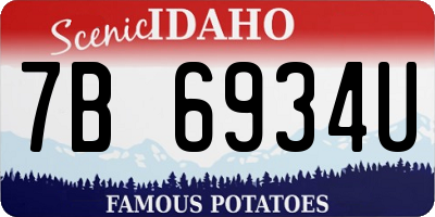 ID license plate 7B6934U