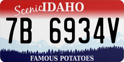 ID license plate 7B6934V
