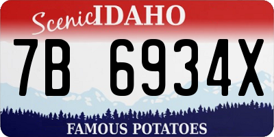 ID license plate 7B6934X