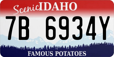 ID license plate 7B6934Y