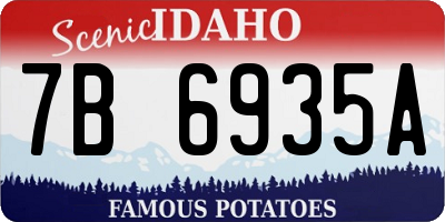 ID license plate 7B6935A