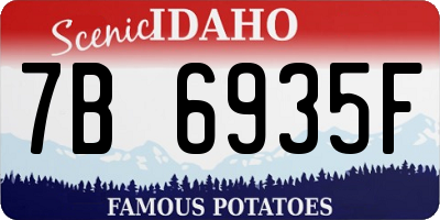 ID license plate 7B6935F