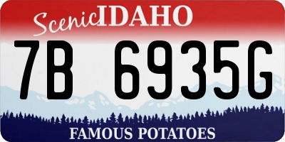 ID license plate 7B6935G