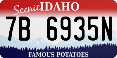 ID license plate 7B6935N