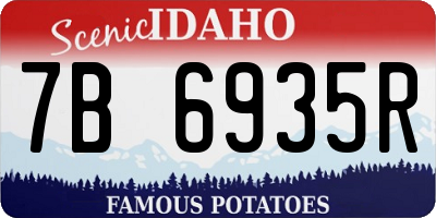 ID license plate 7B6935R