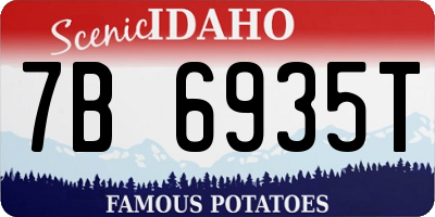 ID license plate 7B6935T