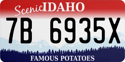 ID license plate 7B6935X