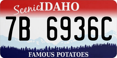 ID license plate 7B6936C